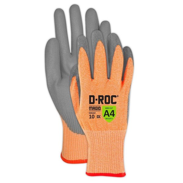 Magid DROC DX Technology DXG42 13gauge Polyurethane Palm Coated Work Glove  Cut Level A4 DXG42-9